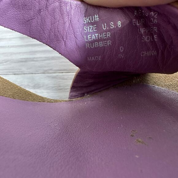 Tsubo Slingback Heel Sandals WMNS 8 Brown Tan Leather Suede Open Toe Adjustable - Picture 10 of 11